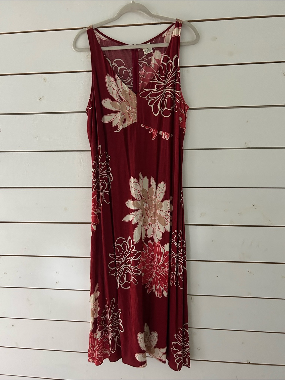 Old Navy Burgundy Floral Sleeveless Tropical Rayon Maxi Dress Women’s Size 16